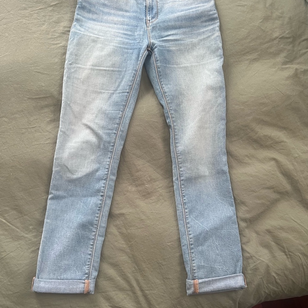 Hudson Jeans Blue Ankle Cropped Distressed Slim Fit